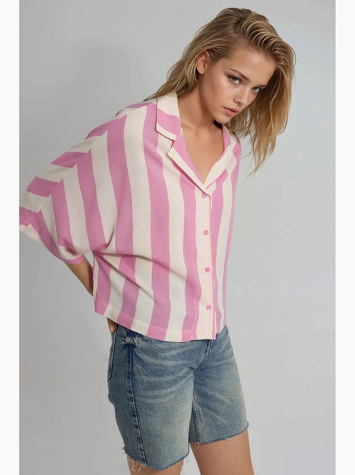 Chemise rayée boutonnée coupe décontractée busem - Kiabi Chemise rayée boutonnée coupe décontractée busem - Kiabi