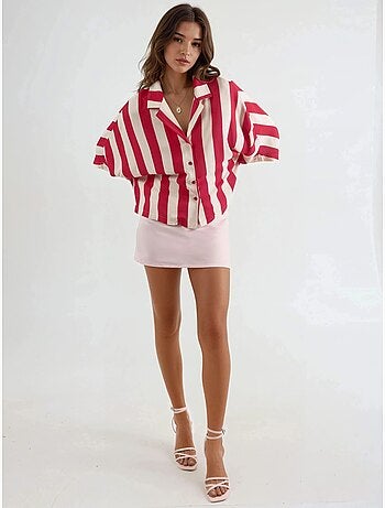 Chemise rayée boutonnée coupe décontractée busem