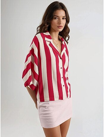 Chemise rayée boutonnée coupe décontractée busem