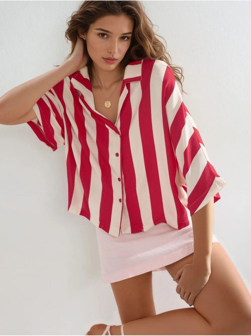 Chemise rayée boutonnée coupe décontractée busem - Kiabi Chemise rayée boutonnée coupe décontractée busem - Kiabi