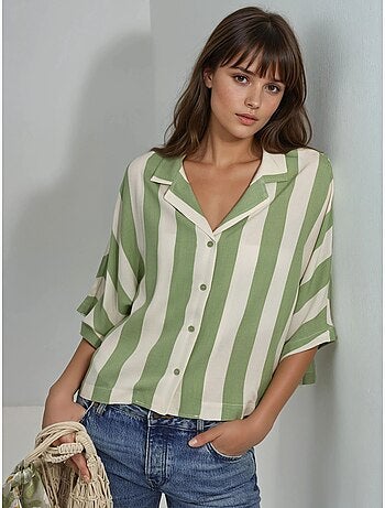Chemise rayée boutonnée coupe décontractée busem