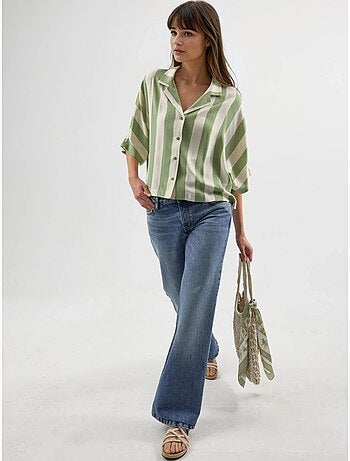 Chemise rayée boutonnée coupe décontractée busem