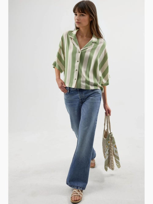 Chemise rayée boutonnée coupe décontractée busem - Kiabi Chemise rayée boutonnée coupe décontractée busem - Kiabi