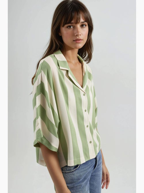 Chemise rayée boutonnée coupe décontractée busem - Kiabi Chemise rayée boutonnée coupe décontractée busem - Kiabi