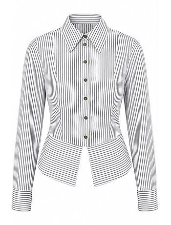 Chemise rayée cintrée avec détail peplum hiccup
