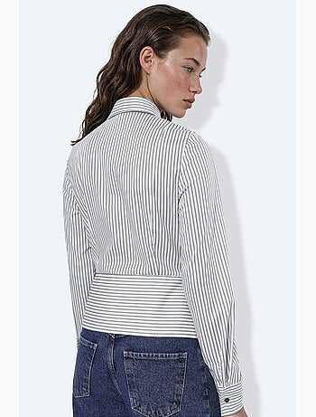 Chemise rayée cintrée avec détail peplum hiccup