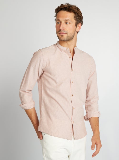 Chemise rayée col mao - Kiabi