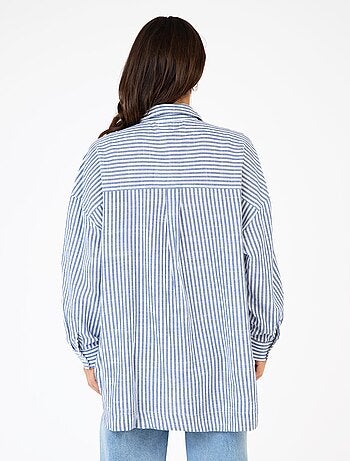 Chemise rayée coton détails bijoux