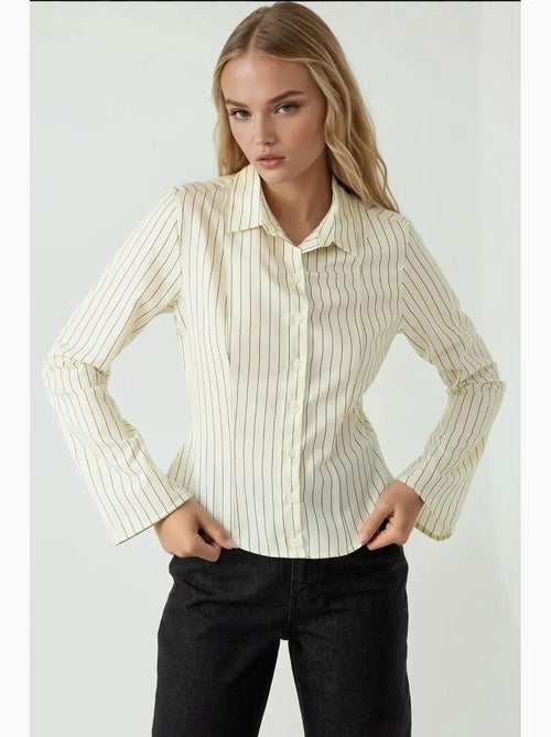 Chemise rayée coupe slim avec col chemise hiccup - Kiabi