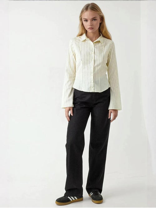 Chemise rayée coupe slim avec col chemise hiccup - Kiabi