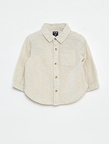 Chemise rayée en chambray