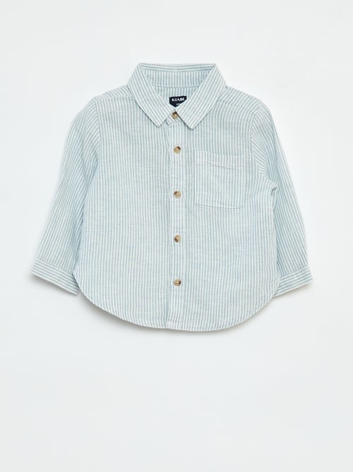 Chemise rayée en chambray - Kiabi