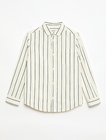 Chemise rayée en coton avec poche poitrine