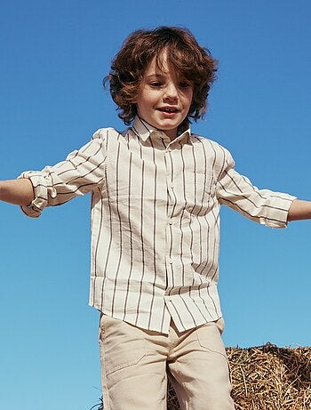 Chemise rayée en coton avec poche poitrine