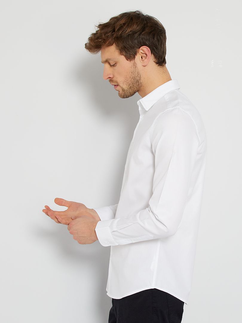 Chemise Kiton Slim En Coton - Rayée Bleu Et Blanc, Taille 16 (41), Neuve Avec étiquette