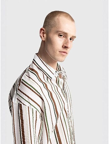 Chemise rayée en coton coupe décontractée giesto