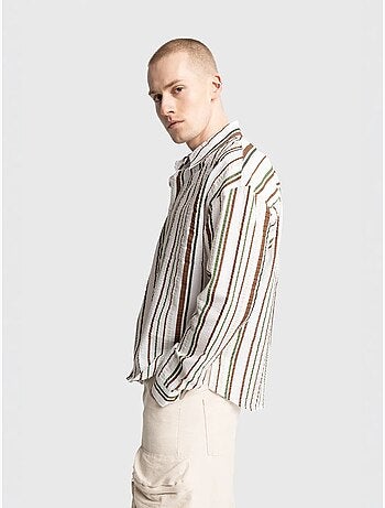 Chemise rayée en coton coupe décontractée giesto