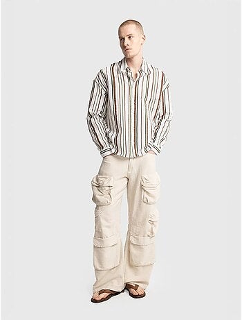 Chemise rayée en coton coupe décontractée giesto