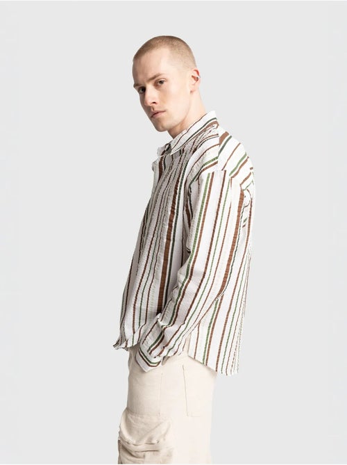 Chemise rayée en coton coupe décontractée giesto - Kiabi Chemise rayée en coton coupe décontractée giesto - Kiabi