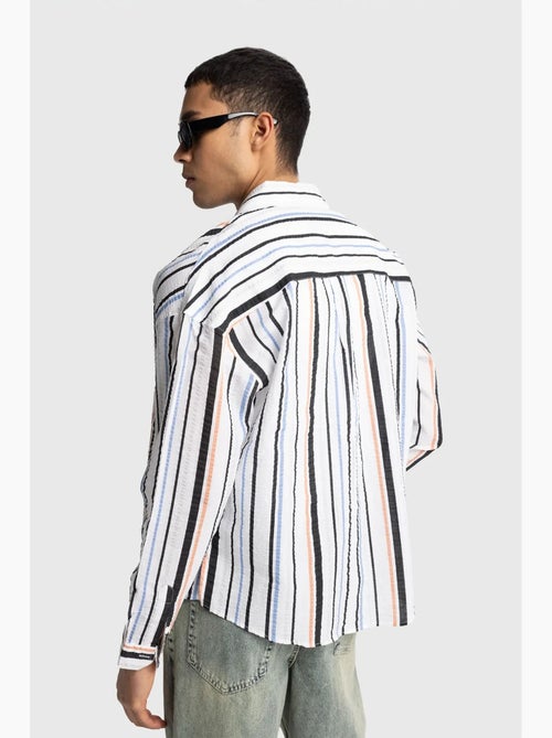 Chemise rayée en coton coupe décontractée giesto - Kiabi Chemise rayée en coton coupe décontractée giesto - Kiabi