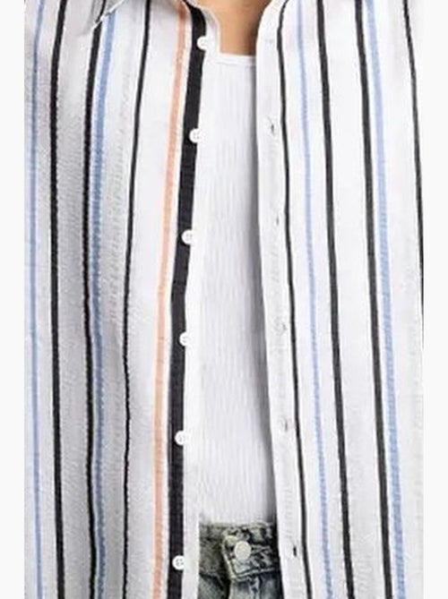 Chemise rayée en coton coupe décontractée giesto - Kiabi Chemise rayée en coton coupe décontractée giesto - Kiabi