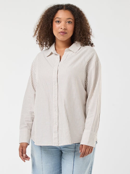 Chemise rayée en coton oxford - Kiabi