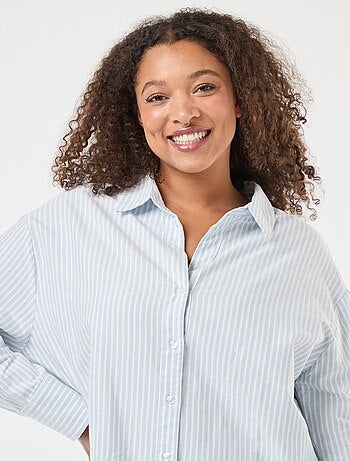 Chemise rayée en coton oxford
