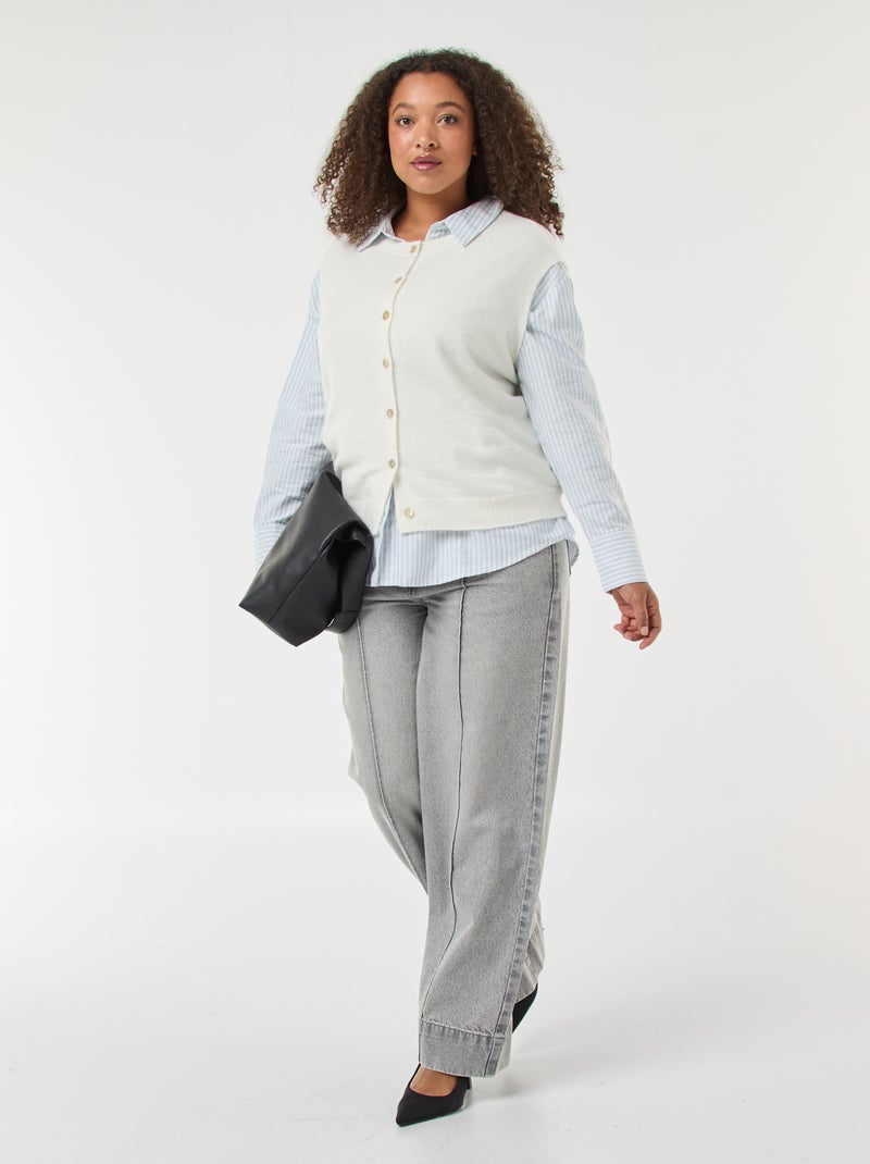 Chemise rayée en coton oxford Bleu - Kiabi