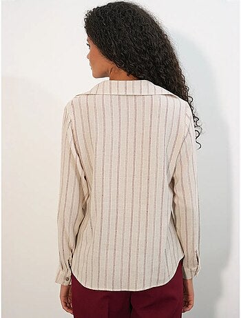 Chemise rayée en mélange de lin avec lien bdart