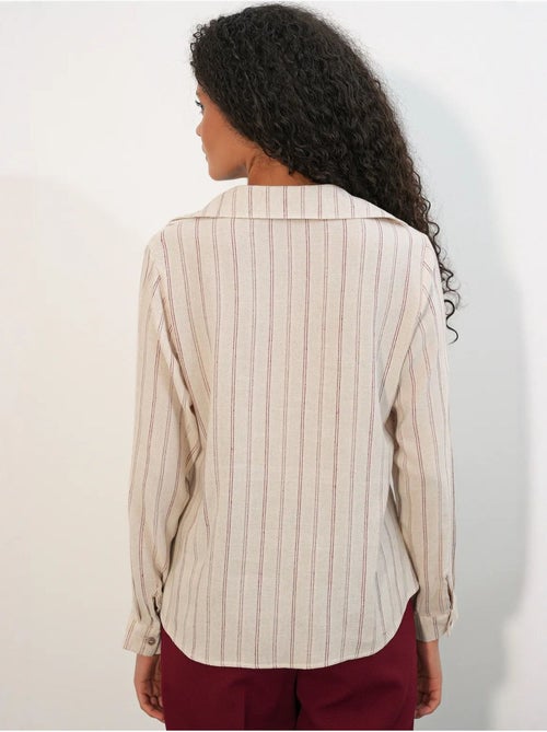 Chemise rayée en mélange de lin avec lien bdart - Kiabi