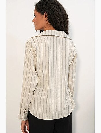 Chemise rayée en mélange de lin avec lien bdart