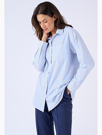 Chemise rayée en popeline - Damart