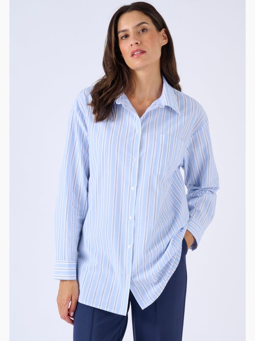 Chemise rayée en popeline - Damart - Kiabi