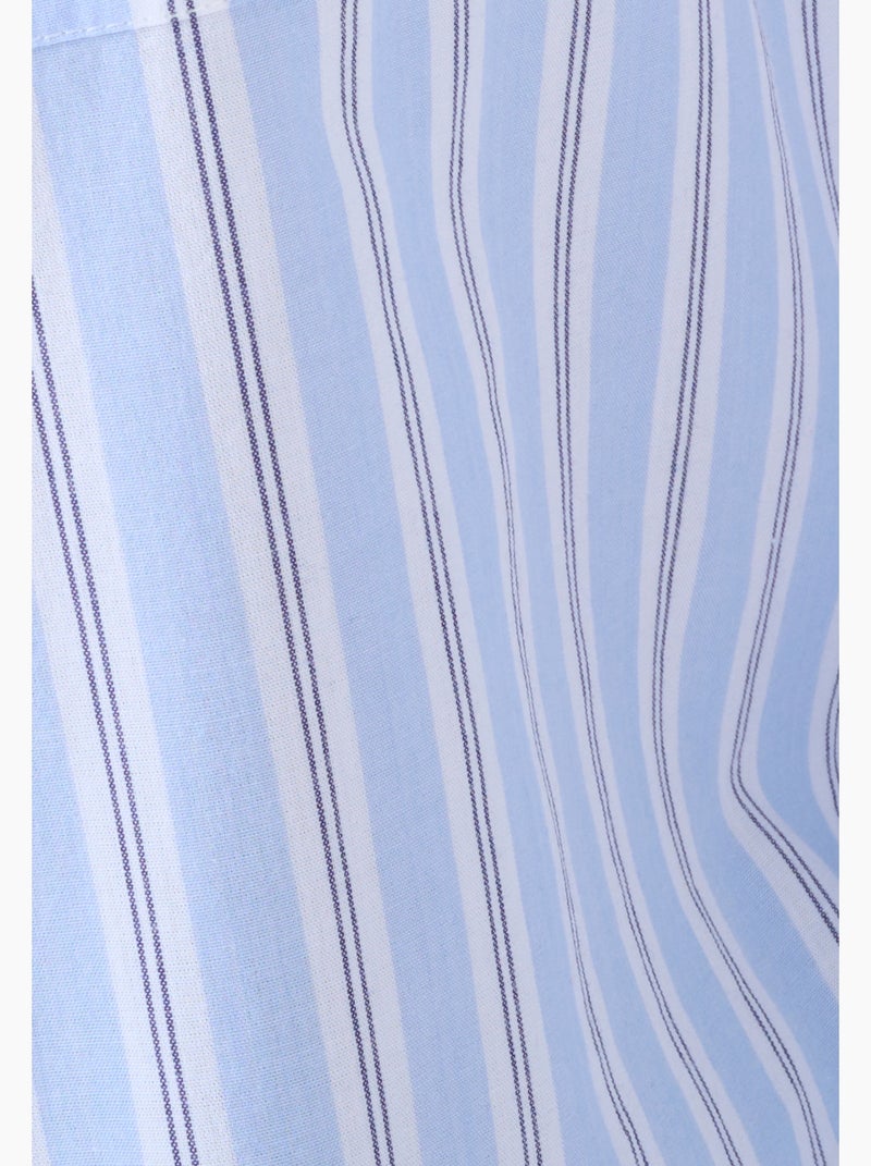 Chemise rayée en popeline - Damart Bleu - Kiabi