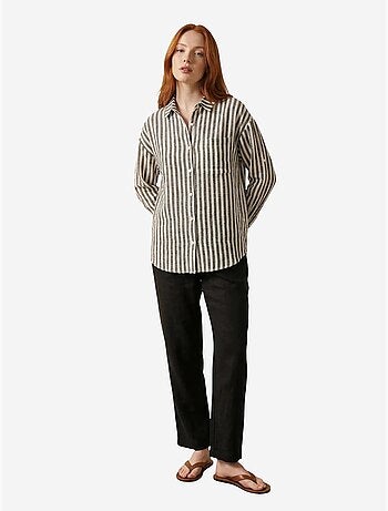 Chemise rayée en popeline de coton my fashion