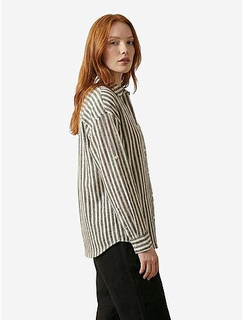 Chemise rayée en popeline de coton my fashion