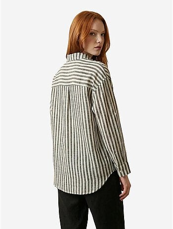 Chemise rayée en popeline de coton my fashion