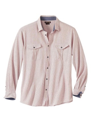 Chemise Rayée Fantaisie Détails Chambray  - Atlas For Men