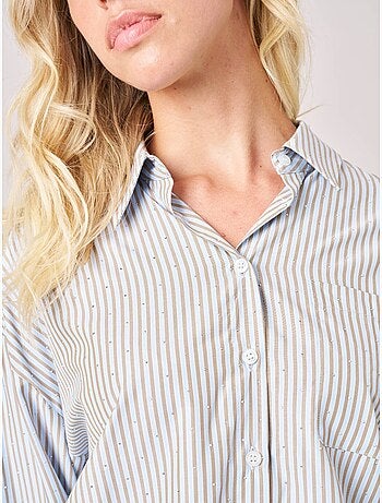 Chemise rayée Femme avec détails brillants 'Deeluxe'