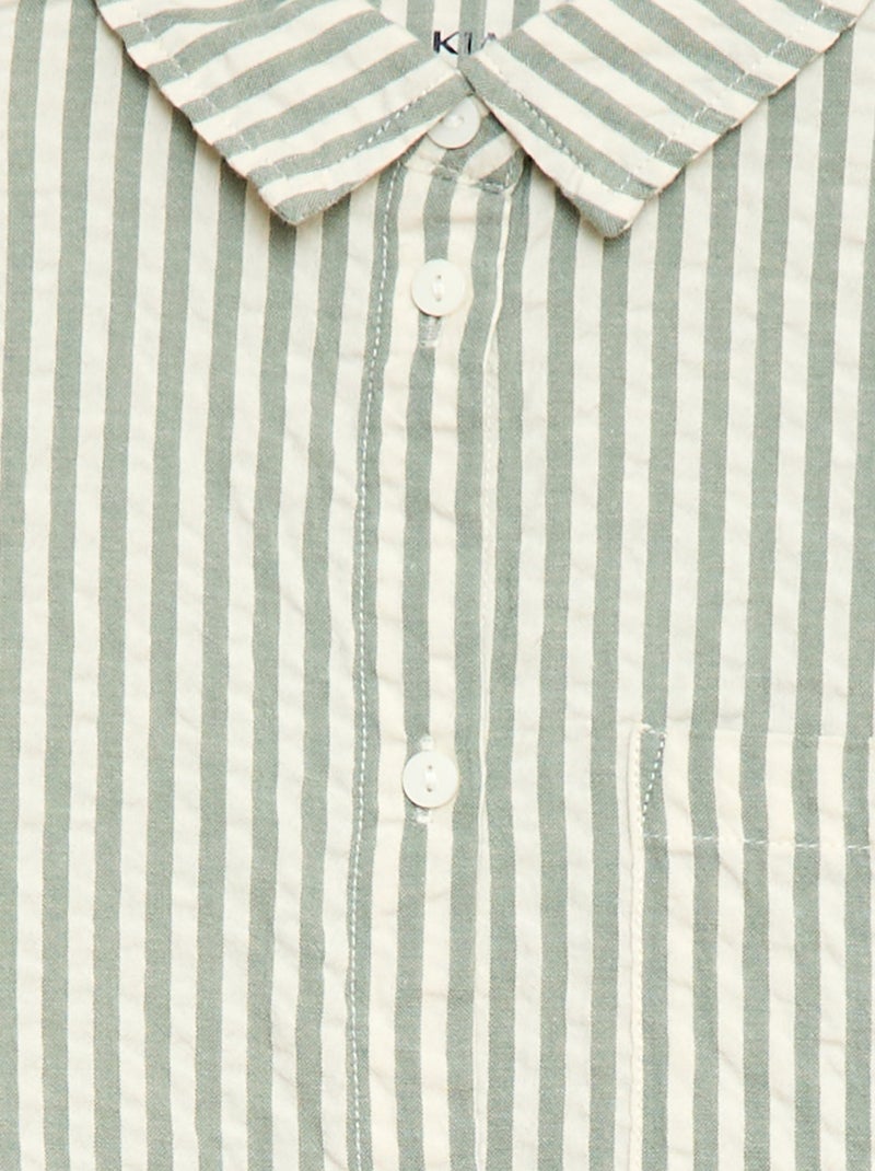 Chemise rayée Kaki - Kiabi