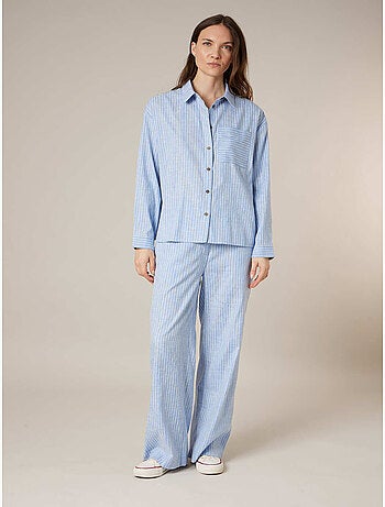 Chemise rayée oversize en coton mélangé 'Deeluxe'