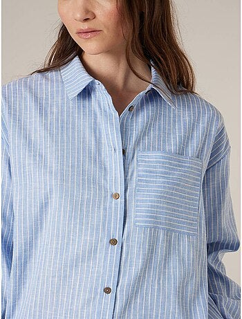 Chemise rayée oversize en coton mélangé 'Deeluxe'