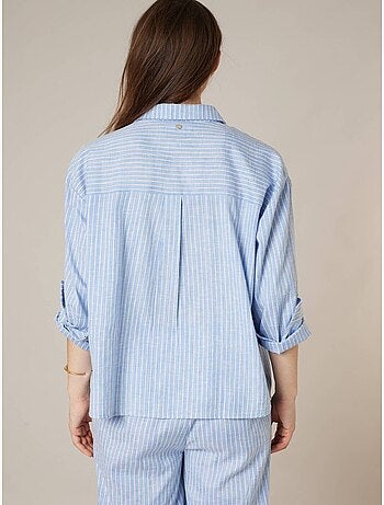 Chemise rayée oversize en coton mélangé 'Deeluxe'