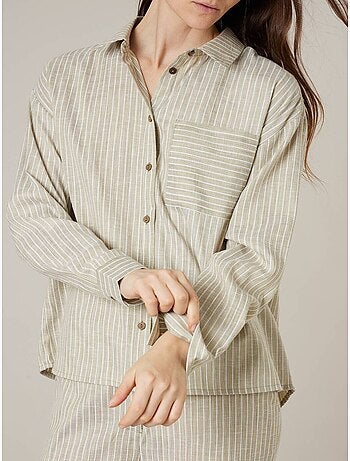 Chemise rayée oversize en coton mélangé 'Deeluxe'