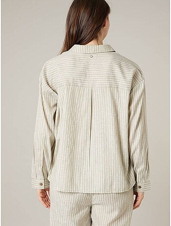 Chemise rayée oversize en coton mélangé 'Deeluxe'