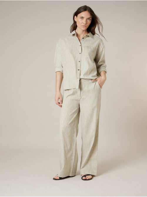 Chemise rayée oversize en coton mélangé 'Deeluxe' - Kiabi