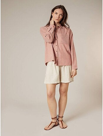 Chemise rayée oversize en coton mélangé 'Deeluxe'