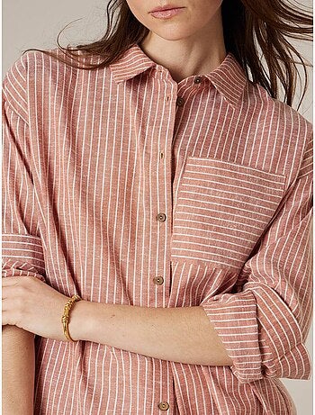 Chemise rayée oversize en coton mélangé 'Deeluxe'