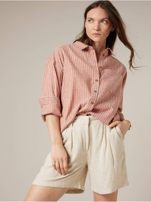 Chemise rayée oversize en coton mélangé 'Deeluxe' - Kiabi