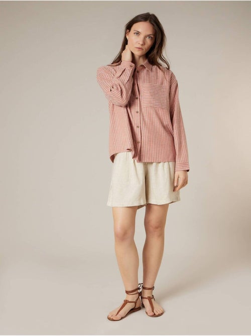 Chemise rayée oversize en coton mélangé 'Deeluxe' - Kiabi